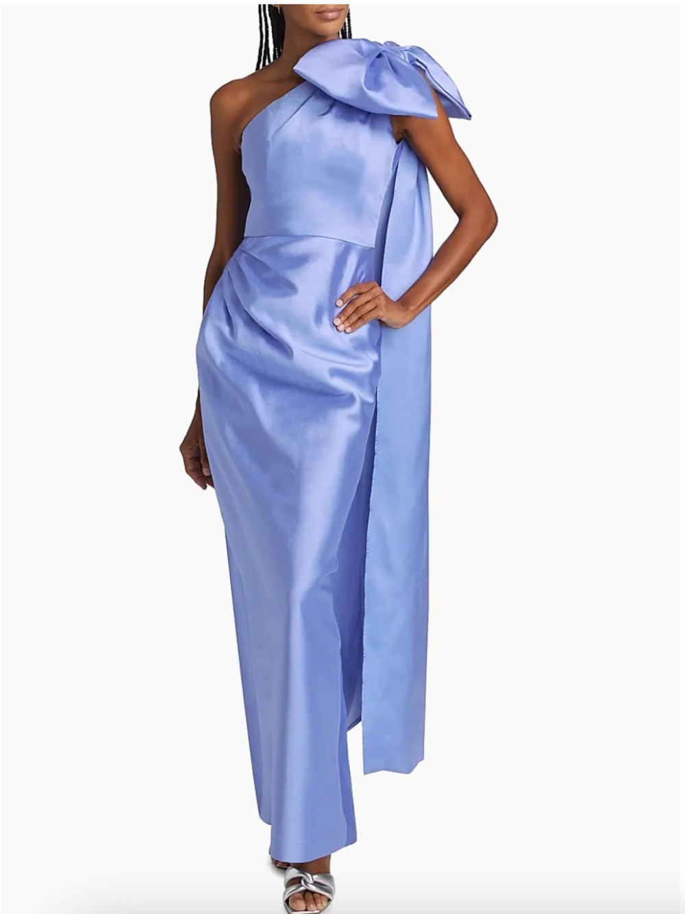 Alexia Maria Elara - Blue One Shoulder Column Gown